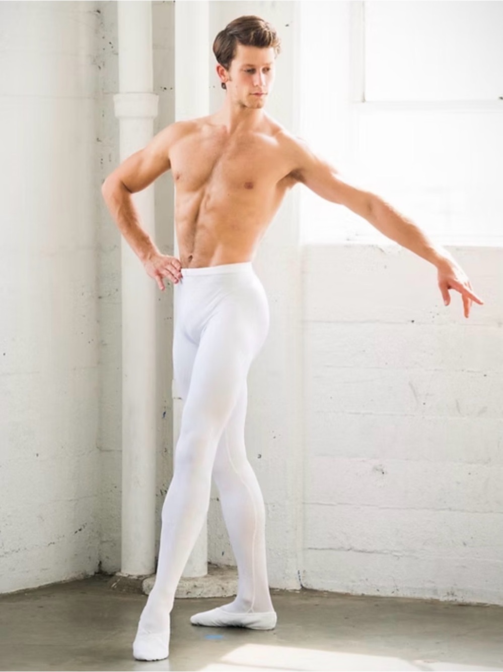 M. Stevens NF1099 No Front Seam Footed Dance Tights Light Blue Size S